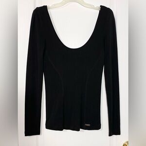 Y2K Miss Sixty Fitted Modal Scoop Neck Top Black M Vintage